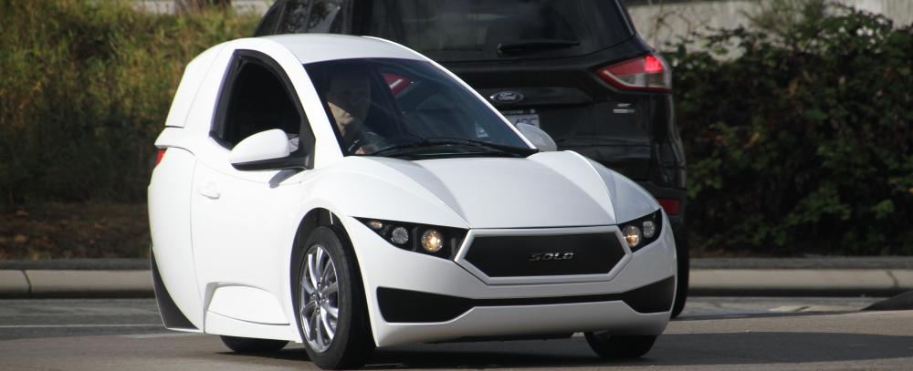 The SOLO, a three-wheel, electric commuter car by Electra Meccanica