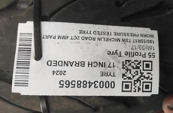180/55R17 73W MICHELIN ROAD 2CT 4MM PART WORN PRESSURE TESTED TYRE