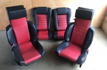 RENAULT ALPINE GTA COUPE LEATHER INTERIOR TRIM SEATS SET RED + BLACK 1984 - 1991