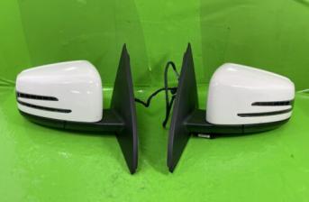 MERCEDES W176 PAIR OF WING MIRRORS CALCITE WHITE 650 DRIVER + PASSENGER 2012-018
