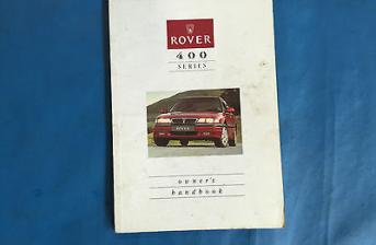 Rover 400 Series Owners Handbook