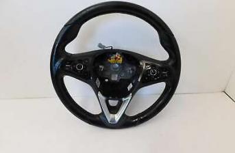 VAUXHALL ASTRA K MK7 16-ON LEATHER STEERING WHEEL +CONTROLS 39017999 *SCRATCHES