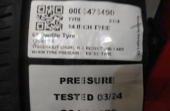 175/65/14 82T CHURCHILL RCB007 6MM PART WORN TYRE PRESURRE TESTED TYRE