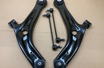 PAIR OF FRONT WISHBONES CONTROL ARMS & DROP LINKS FOR FORD FIESTA 2008-onwards