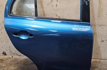 NISSAN MICRA ACENTA K13 MK4 2014 5DR HB DRIVER SIDE REAR BARE DOOR IN BLUE RBK