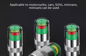 4pcs Car Tyre Pressure Gauge Indicator Alarm Monitor Valve Cap Sensor Tyre Press